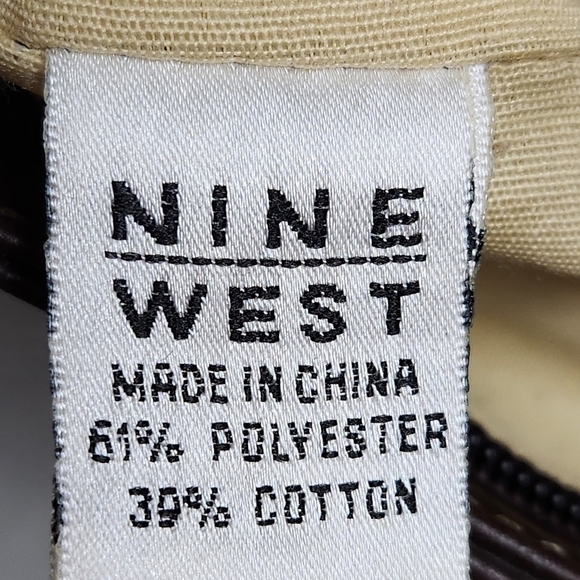 Shoulder bag Y2K Tote Hand bag Purse Vegan leather Cotton fabric Brown, tan - Picture 9 of 16